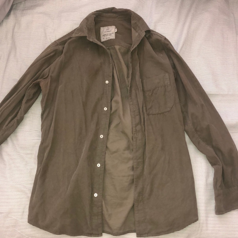 Khaki green collared button up